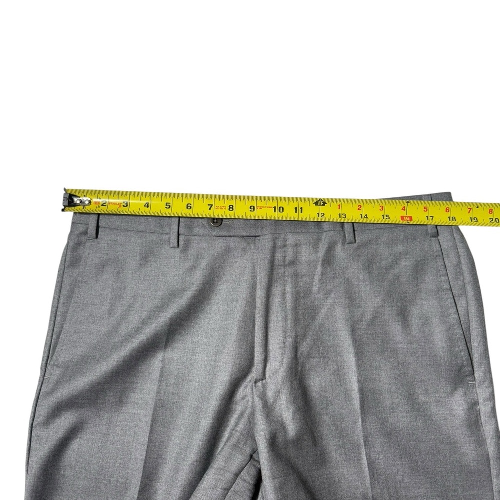 Zanella Devon Men’s Dress Pants Size 36 Gray Quattro Lame Wool Stretch Waistband - Picture 3 of 10